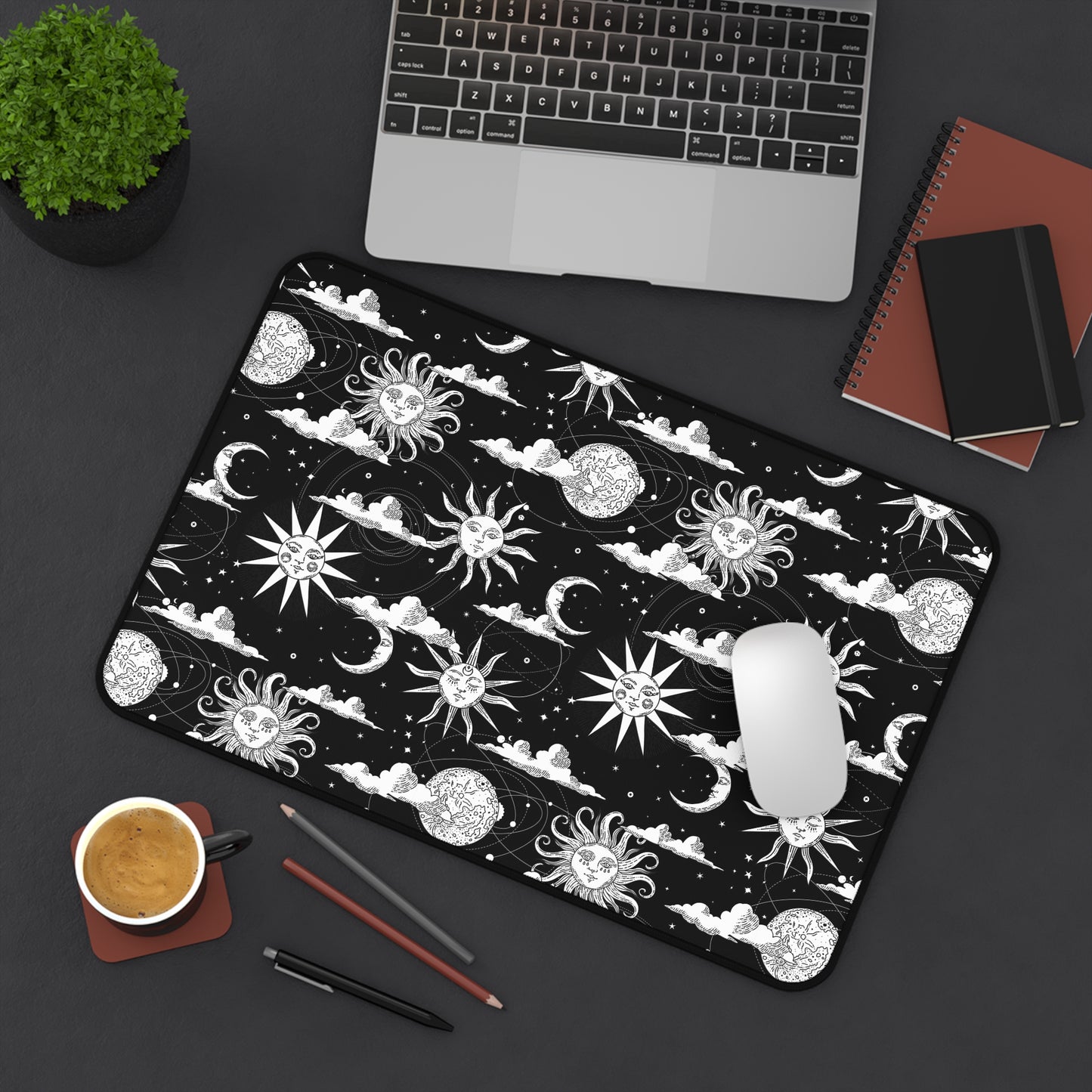 Celestial Sun and Moon Desk Mat