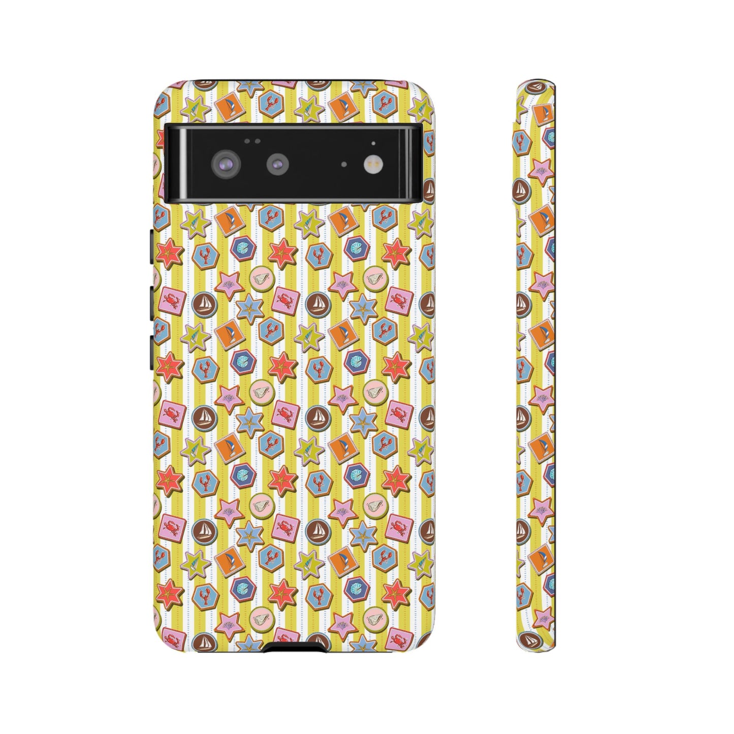 Yellow and White Striped Summer Themed Phone Case