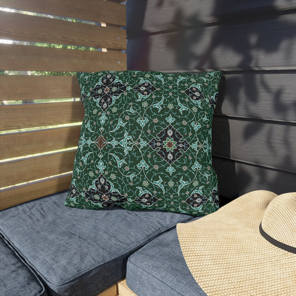 Elegant Green and Blue - Outdoor Pillow