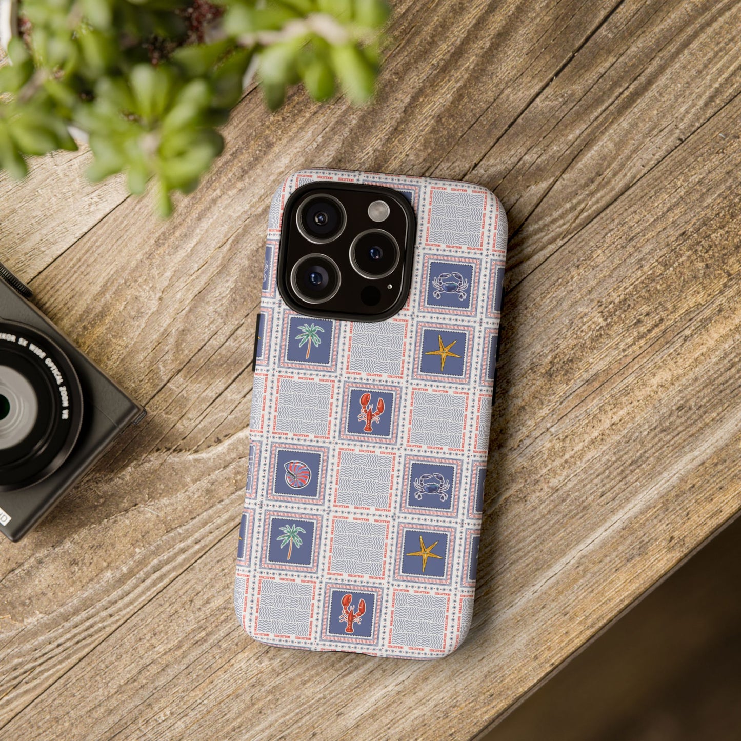 Lobsters Sailboats Seashells - Cell Phone Tough Case