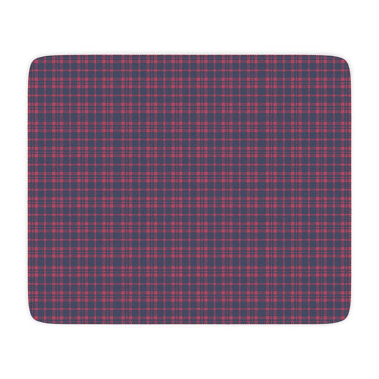 Blue and Red Plaid - Fleece Sherpa Blanket