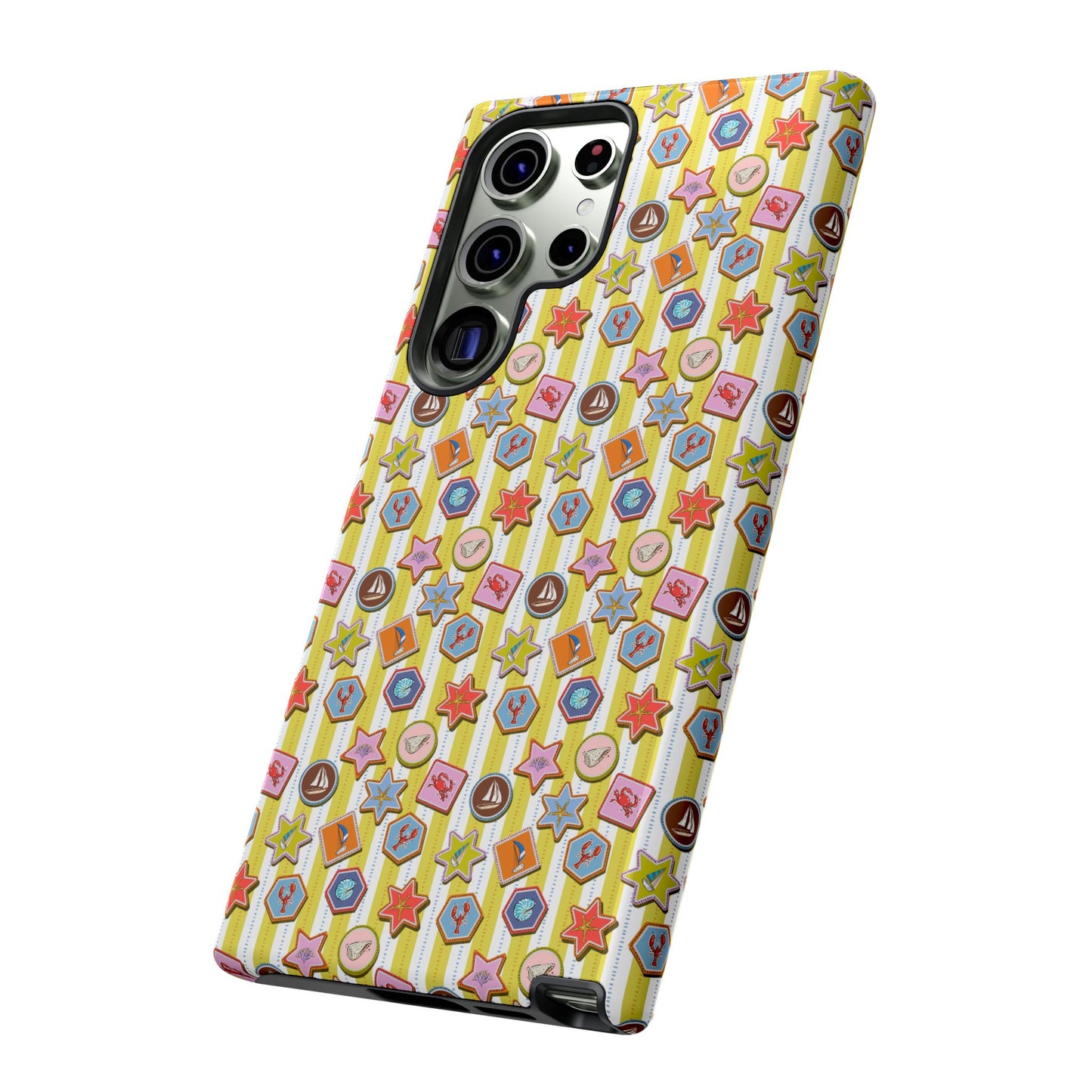 Yellow and White Striped Summer Themed Phone Case
