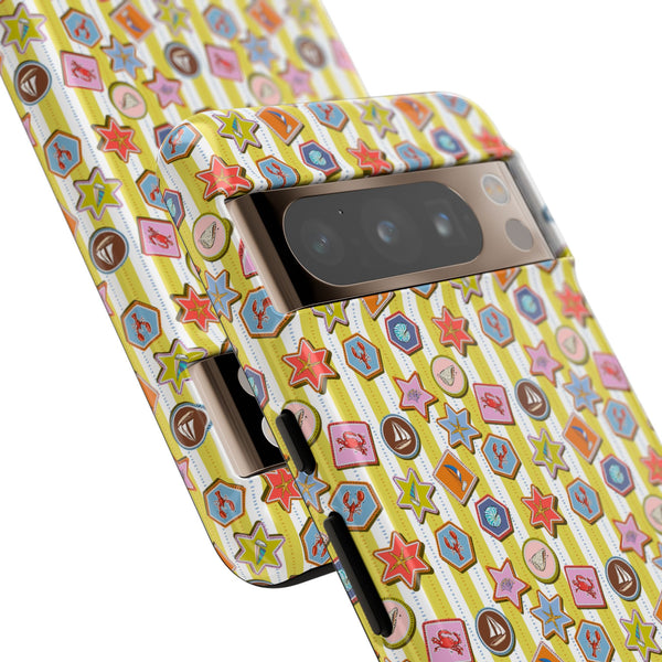 Yellow and White Striped Summer Themed Phone Case
