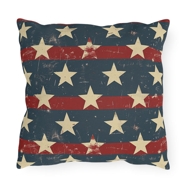 Distressed Outdoor American Flag Pillow