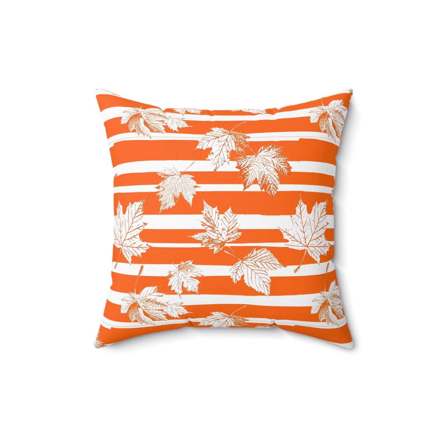 Orange and White Leaves - Indoor Throw Pillow – Autumn Decoration