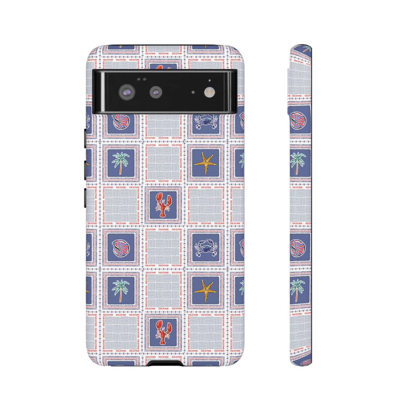 Lobsters Sailboats Seashells - Cell Phone Tough Case