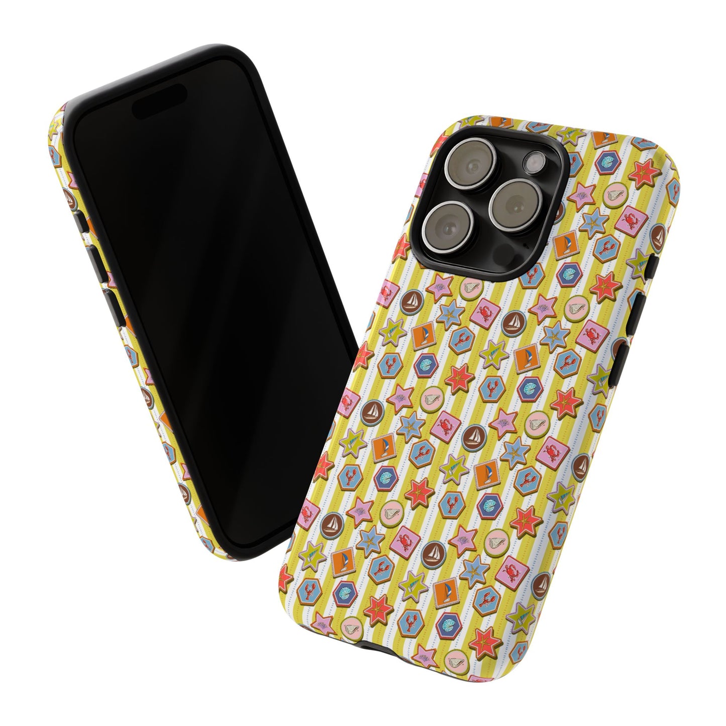 Yellow and White Striped Summer Themed Phone Case