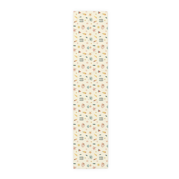 Seashell & Beach Print - Coastal Table Runner
