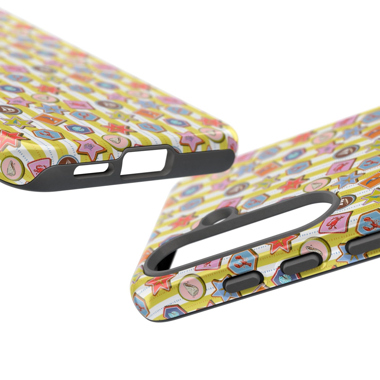Yellow and White Striped Summer Themed Phone Case