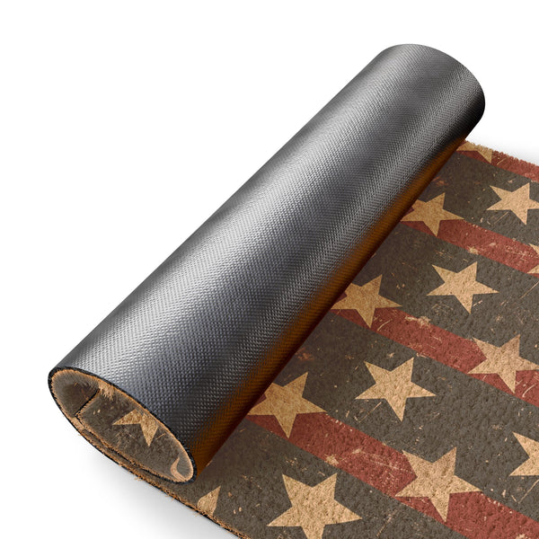 Rustic American Flag Doormat