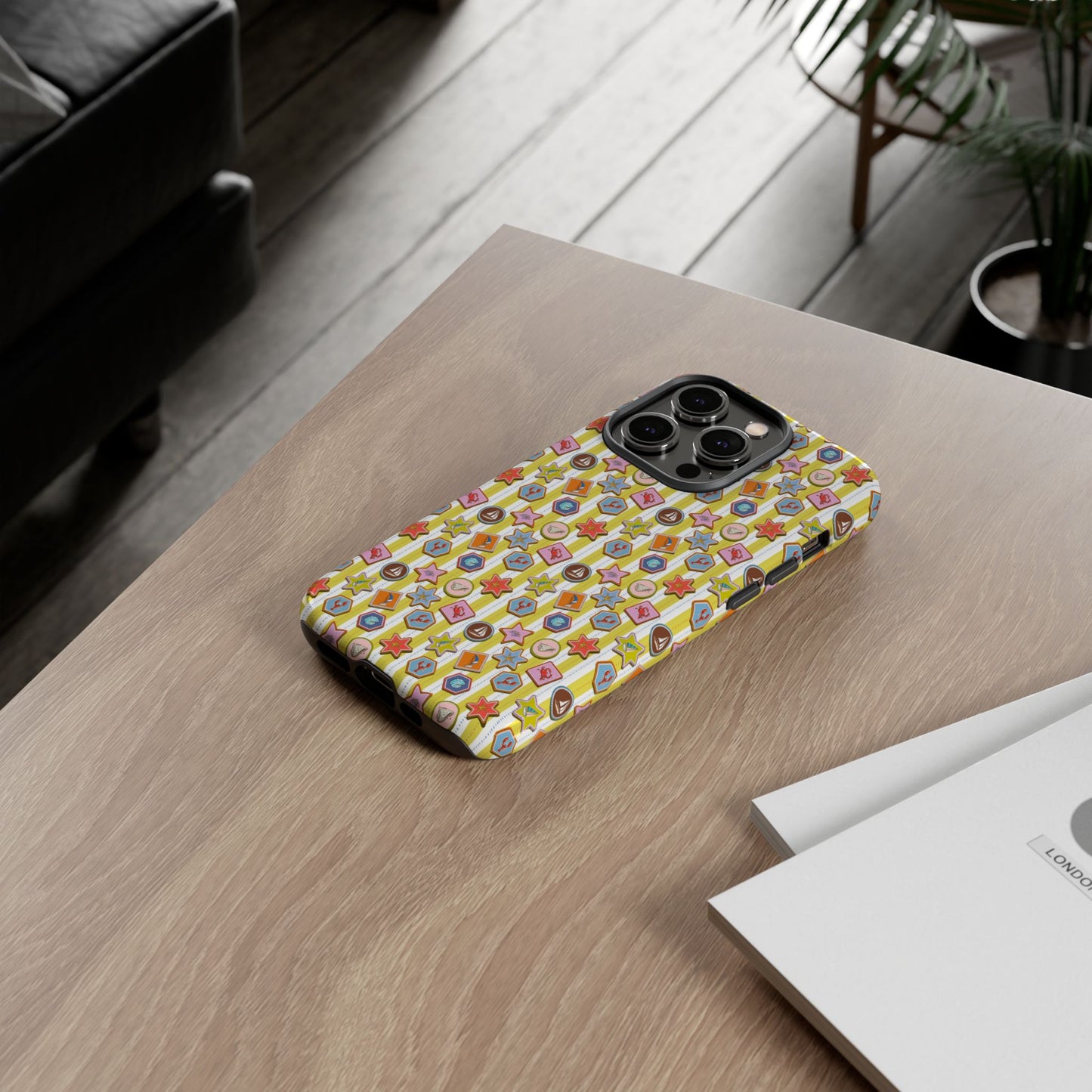 Yellow and White Striped Summer Themed Phone Case