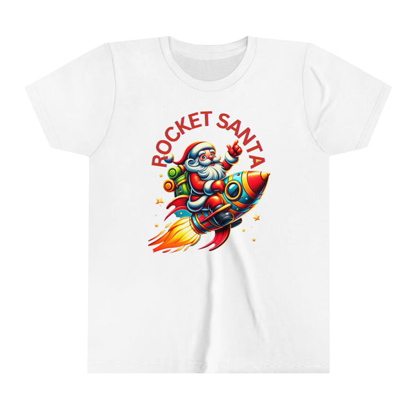 Youth Short Sleeve Tee Shirt - Rocket Santa