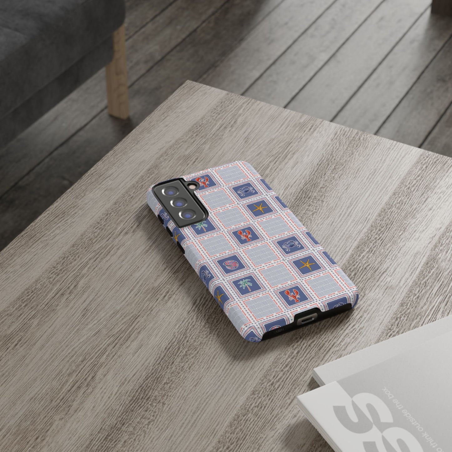 Lobsters Sailboats Seashells - Cell Phone Tough Case