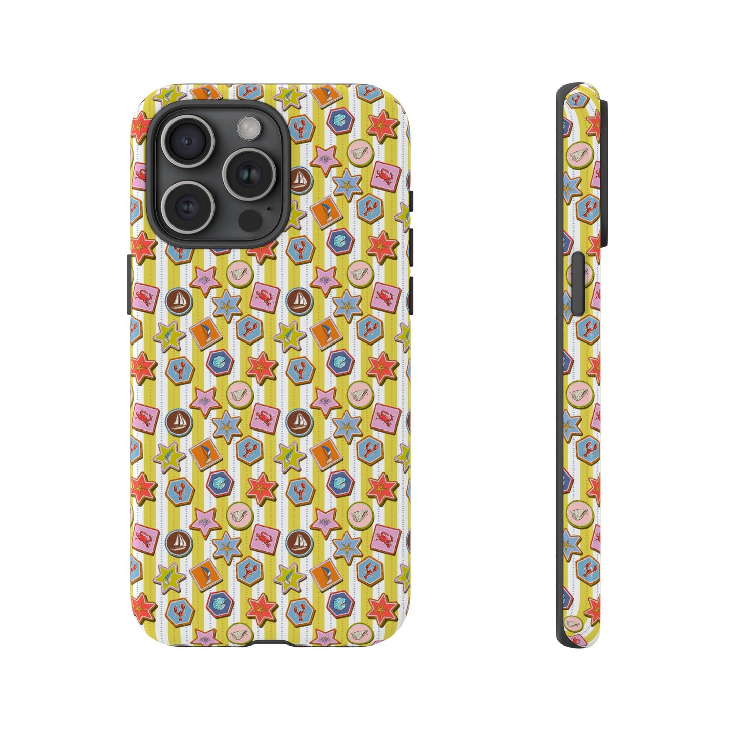 Yellow and White Striped Summer Themed Phone Case