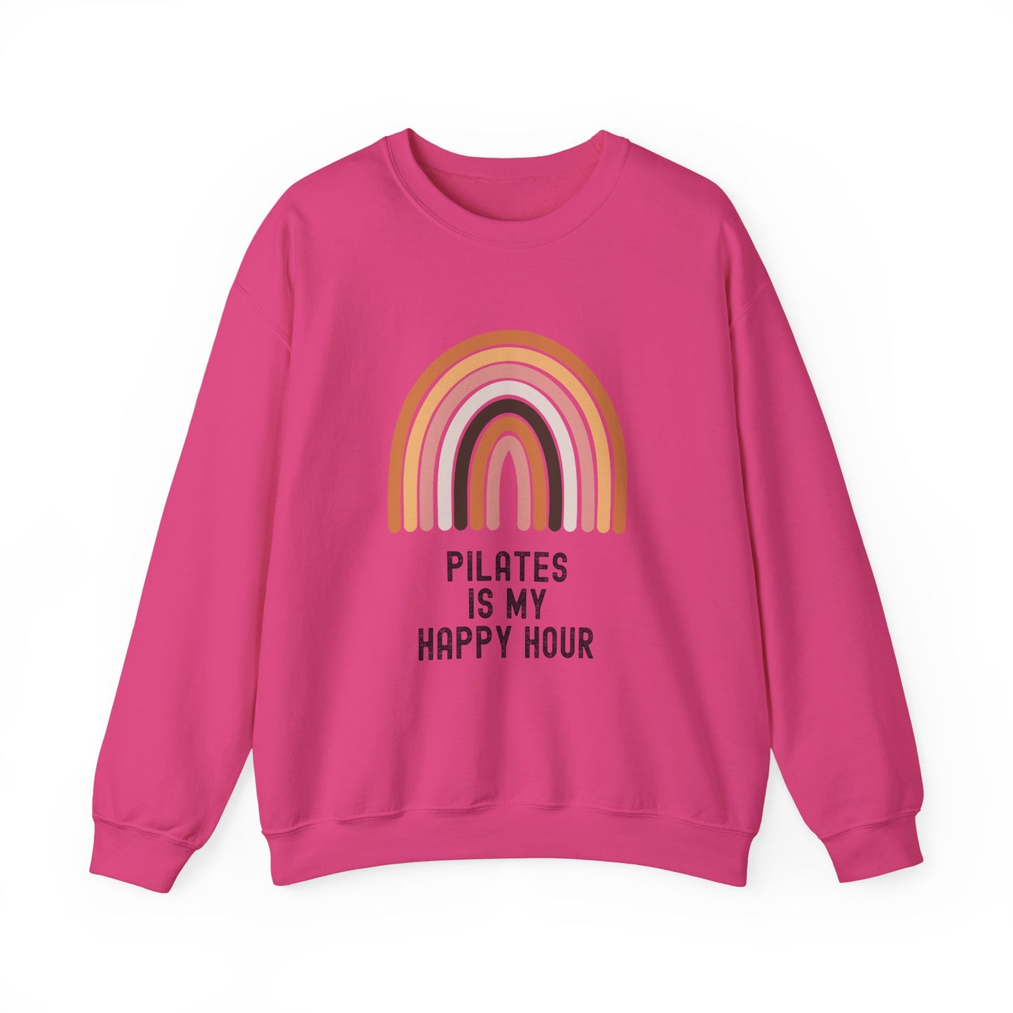 Pilates Rainbow Crewneck Sweatshirt, Cozy Exercise Sweatshirt, Gift for Fitness Lovers, Motivational Apparel, Workout Pullover