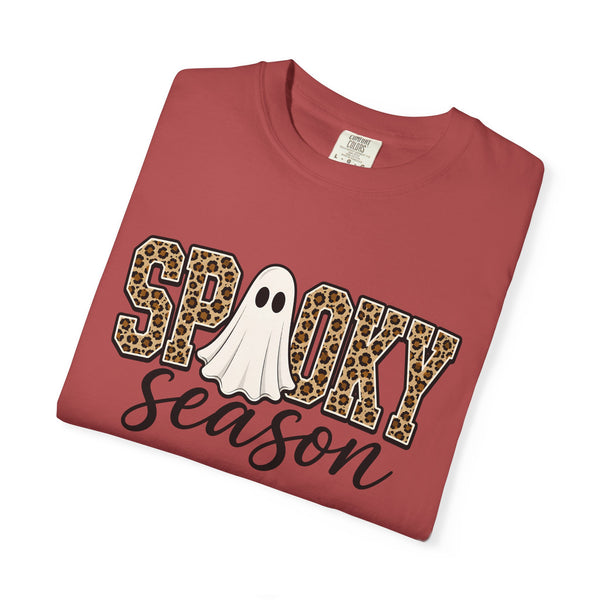 Spooky Season Leopard Print Ghost Halloween Graphic T-Shirt