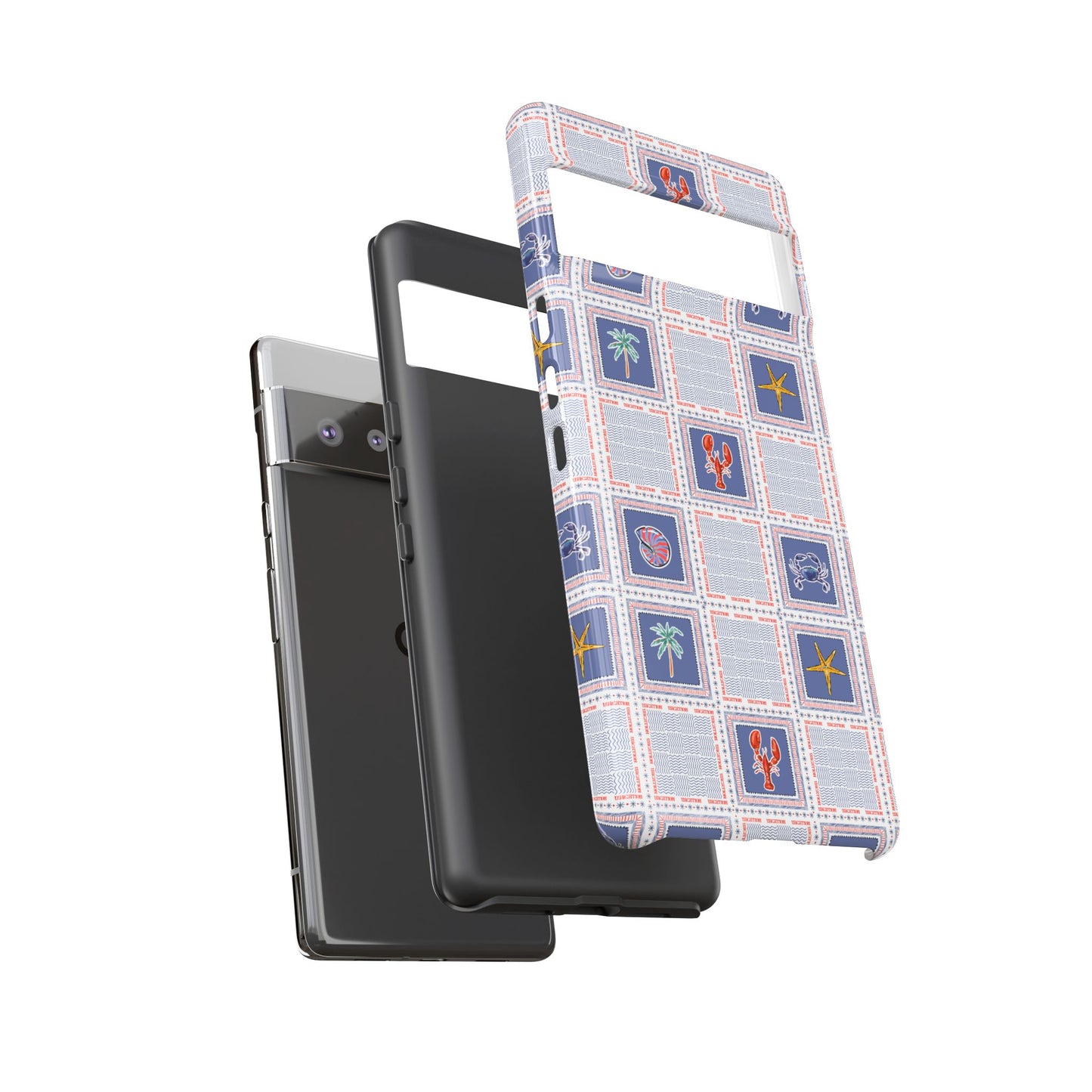 Lobsters Sailboats Seashells - Cell Phone Tough Case