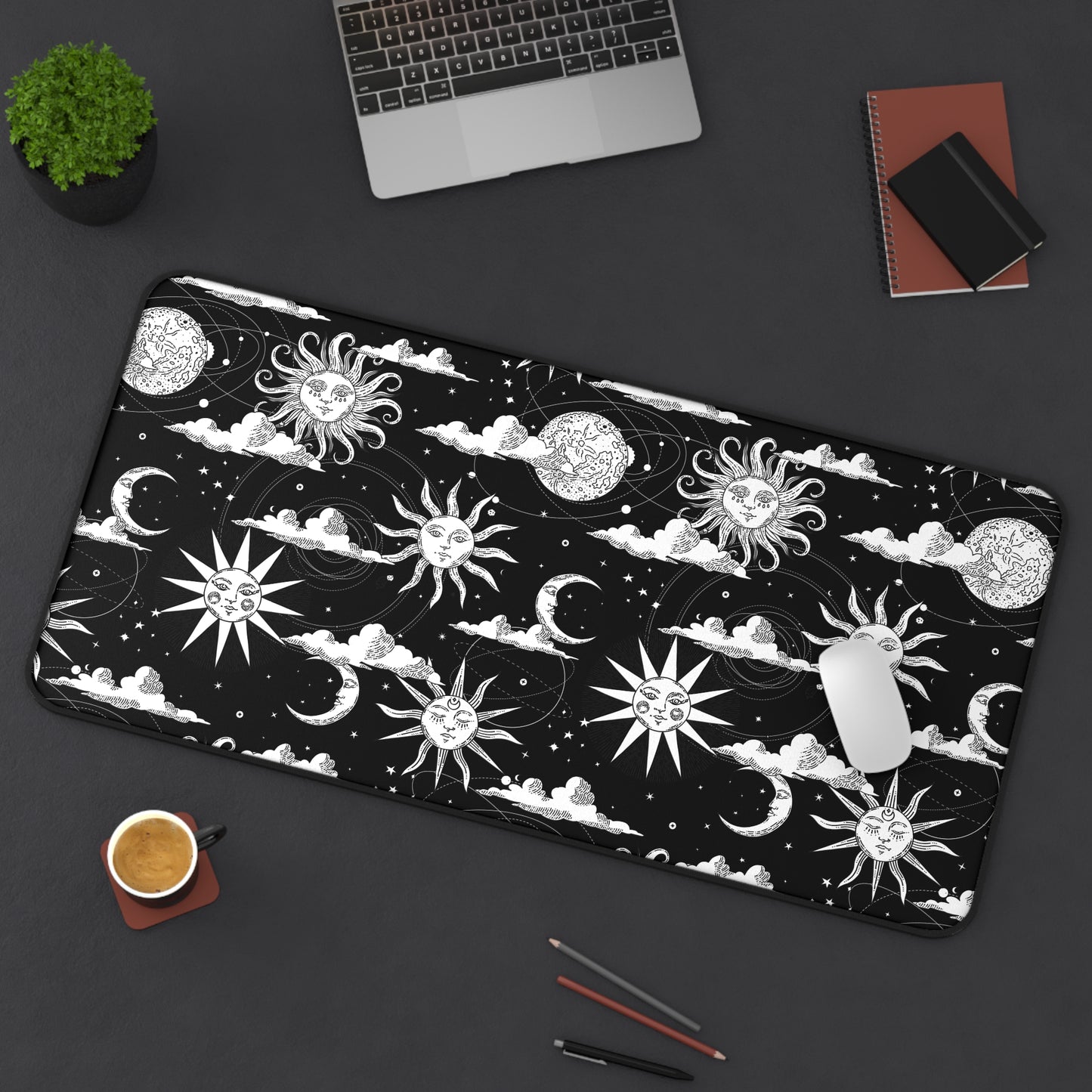 Celestial Sun and Moon Desk Mat