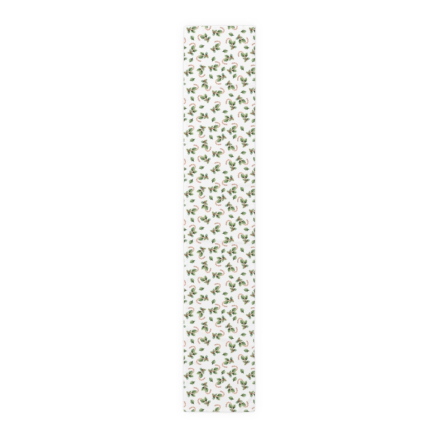 Christmas Table Runner Featuring Holly & Candy Canes