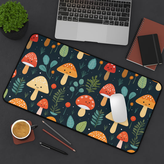 Cartoonish Mushroom Cottagecore - Desk Mat