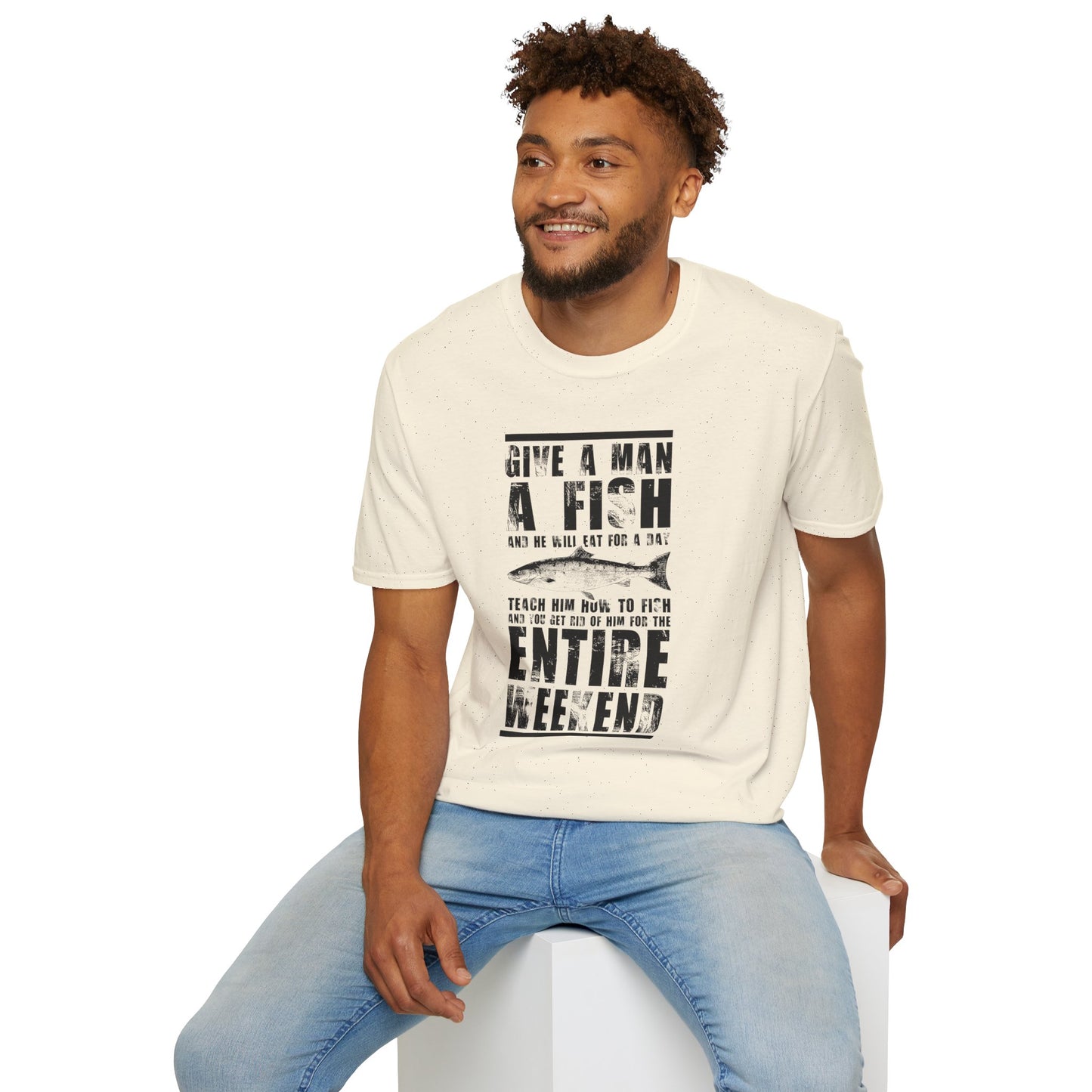 Give a Man a Fish - Unisex Softstyle T-Shirt