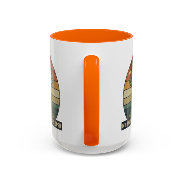 "Too Many Tabs Open" Retro Frog Accent Mug - 11oz & 15oz Ceramic Coffee Cup