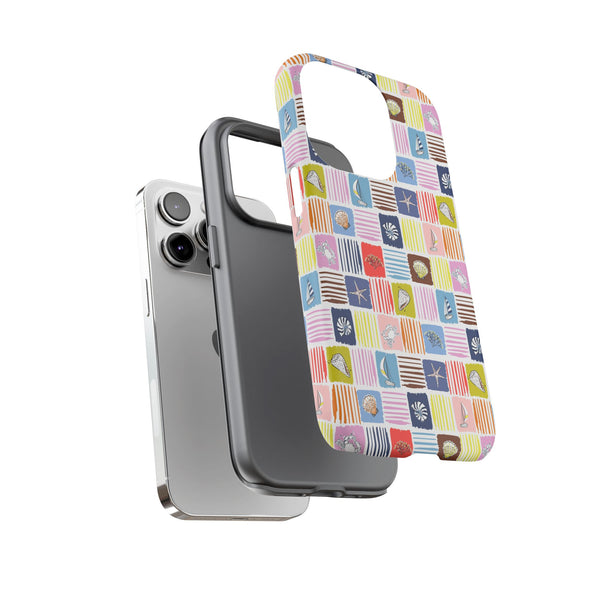 Colorful Seashells Sailboats and Starfish Summer Themed Phone Case