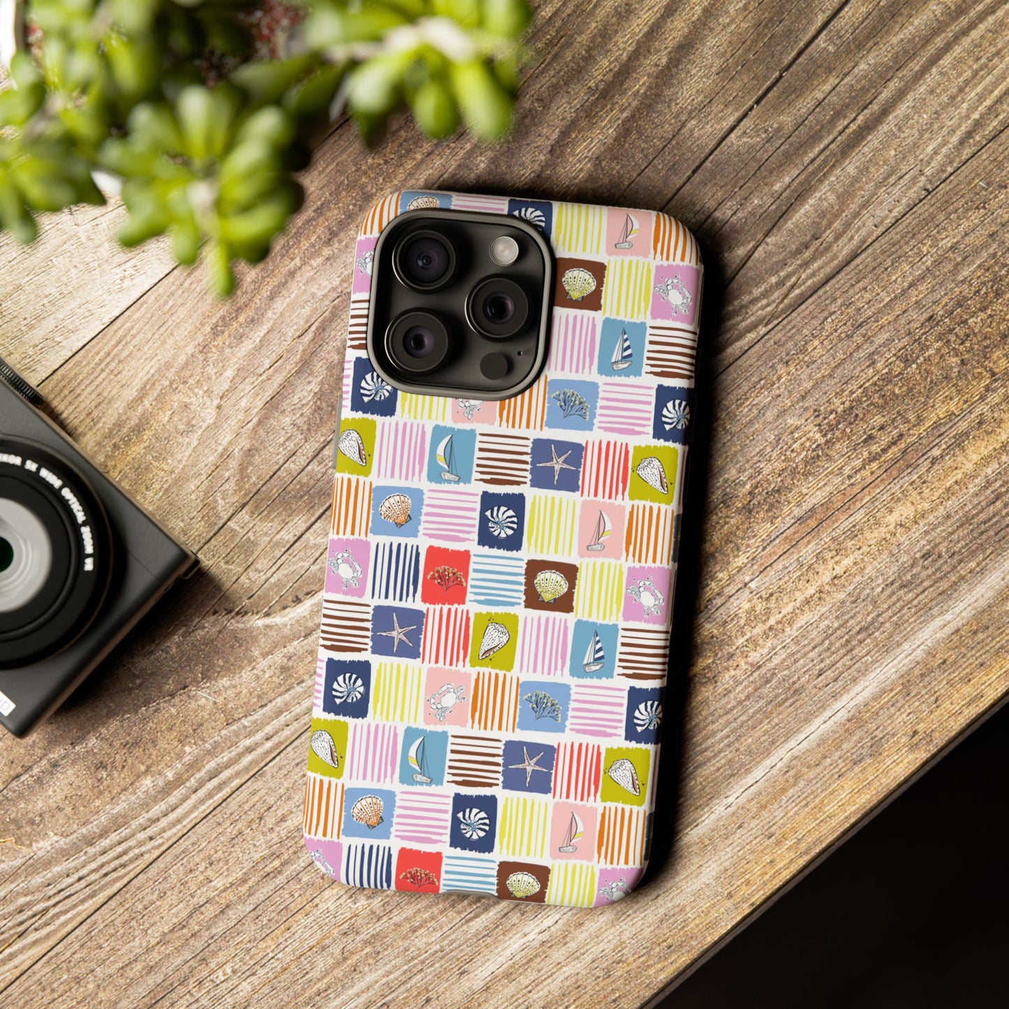 Colorful Seashells Sailboats and Starfish Summer Themed Phone Case