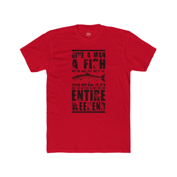 Teach A Man To Fish TShirt Mens Cotton Fishing Tee