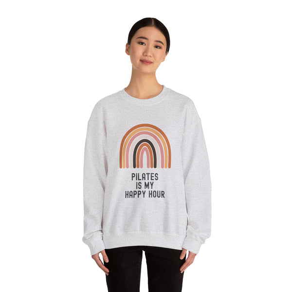 Pilates Rainbow Crewneck Sweatshirt, Cozy Exercise Sweatshirt, Gift for Fitness Lovers, Motivational Apparel, Workout Pullover