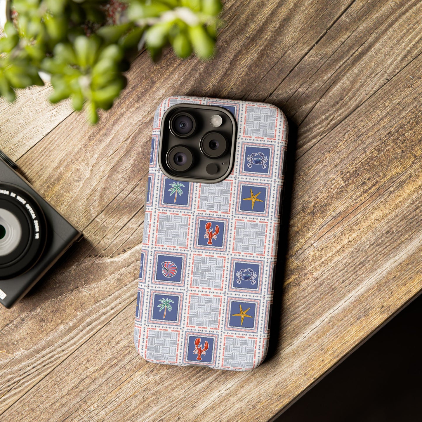 Lobsters Sailboats Seashells - Cell Phone Tough Case