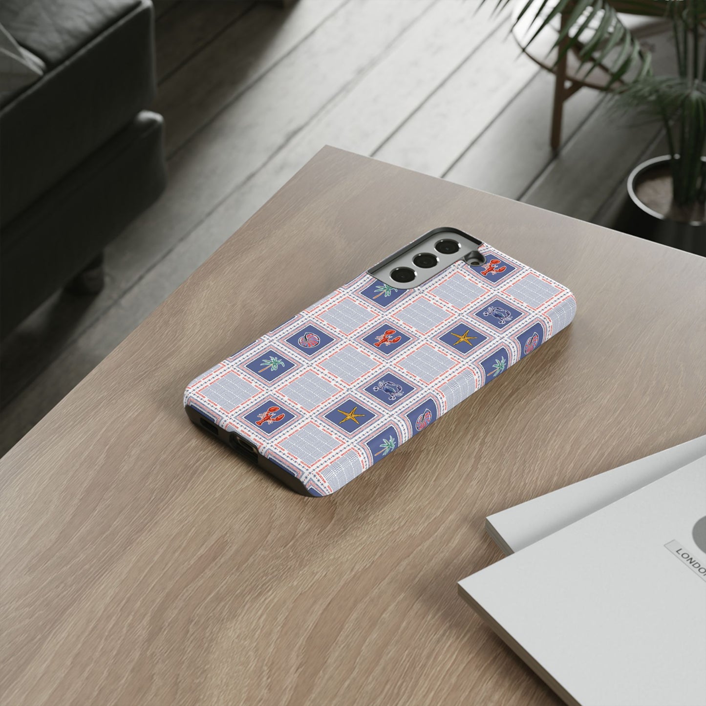 Lobsters Sailboats Seashells - Cell Phone Tough Case