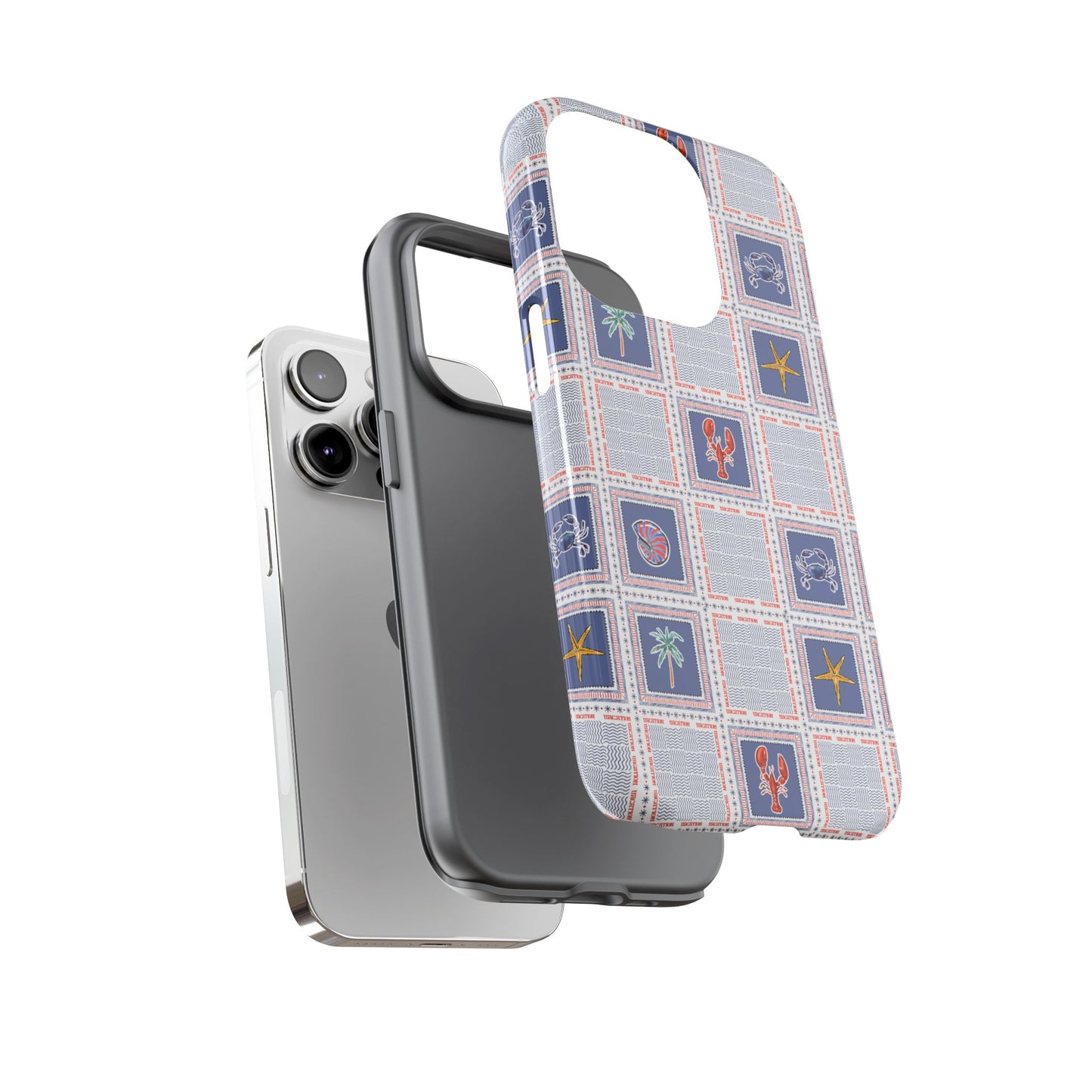 Lobsters Sailboats Seashells - Cell Phone Tough Case