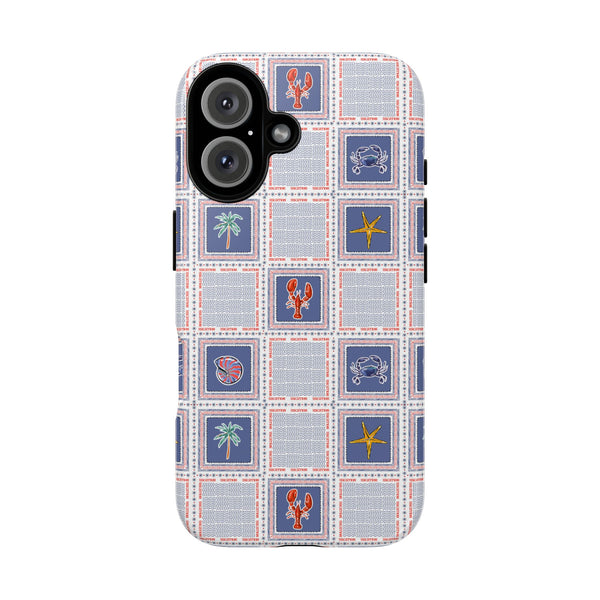 Lobsters Sailboats Seashells - Cell Phone Tough Case
