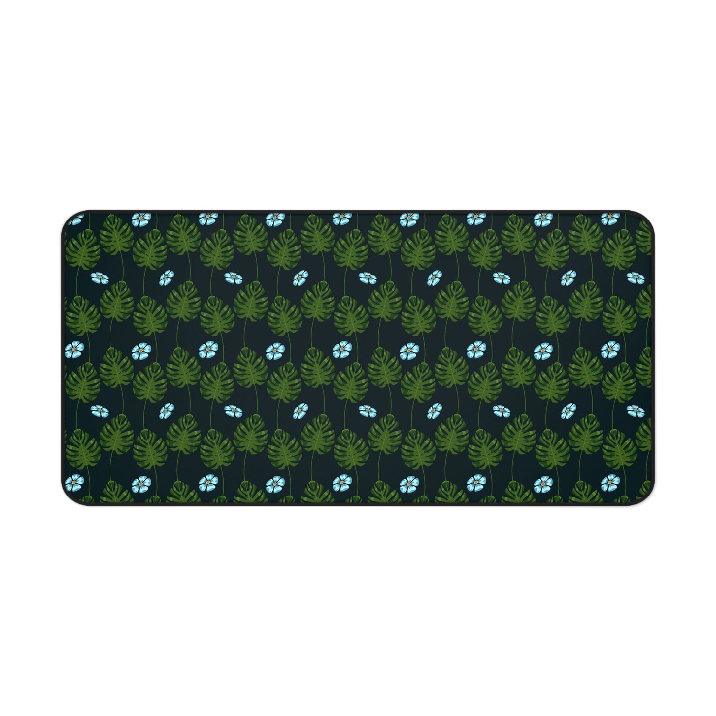 Blue and Green Floral Garden - Desk Mat