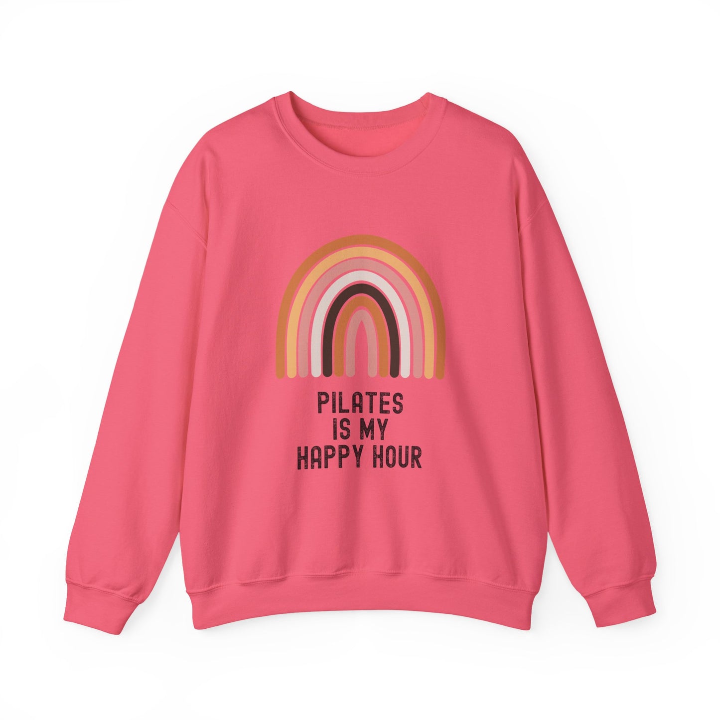 Pilates Rainbow Crewneck Sweatshirt, Cozy Exercise Sweatshirt, Gift for Fitness Lovers, Motivational Apparel, Workout Pullover