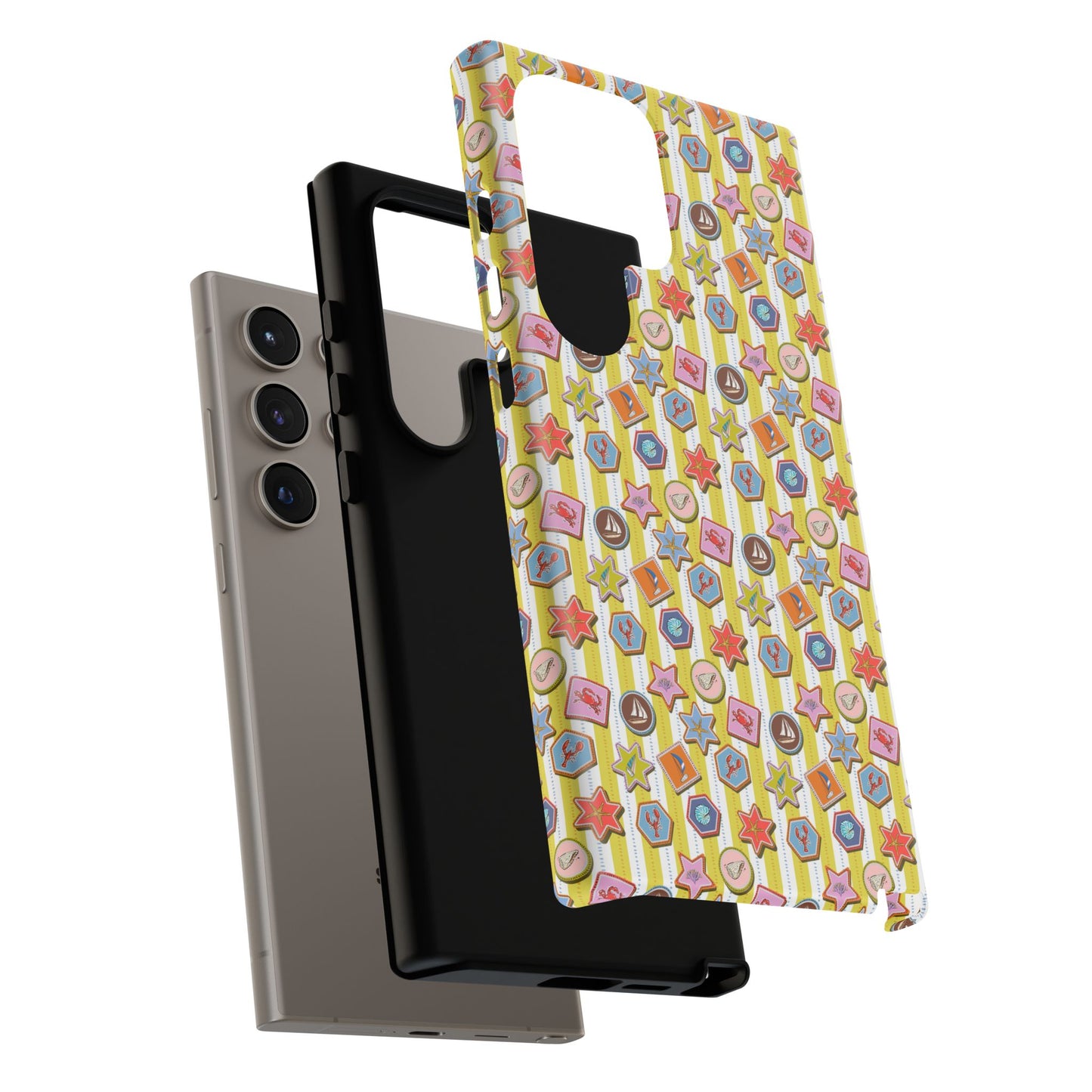 Yellow and White Striped Summer Themed Phone Case