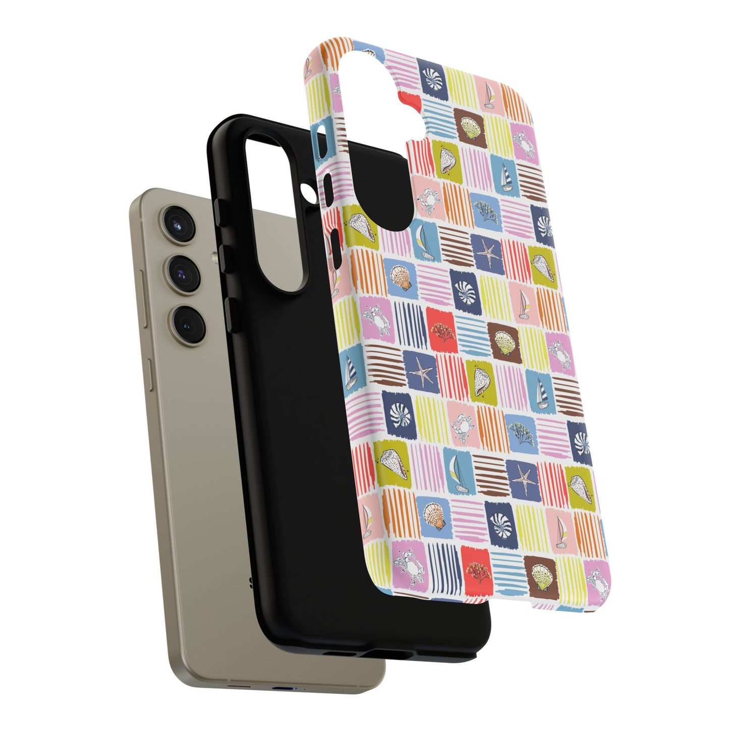 Colorful Seashells Sailboats and Starfish Summer Themed Phone Case