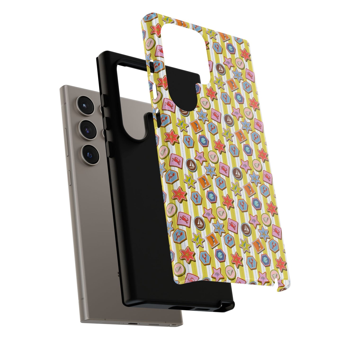 Yellow and White Striped Summer Themed Phone Case