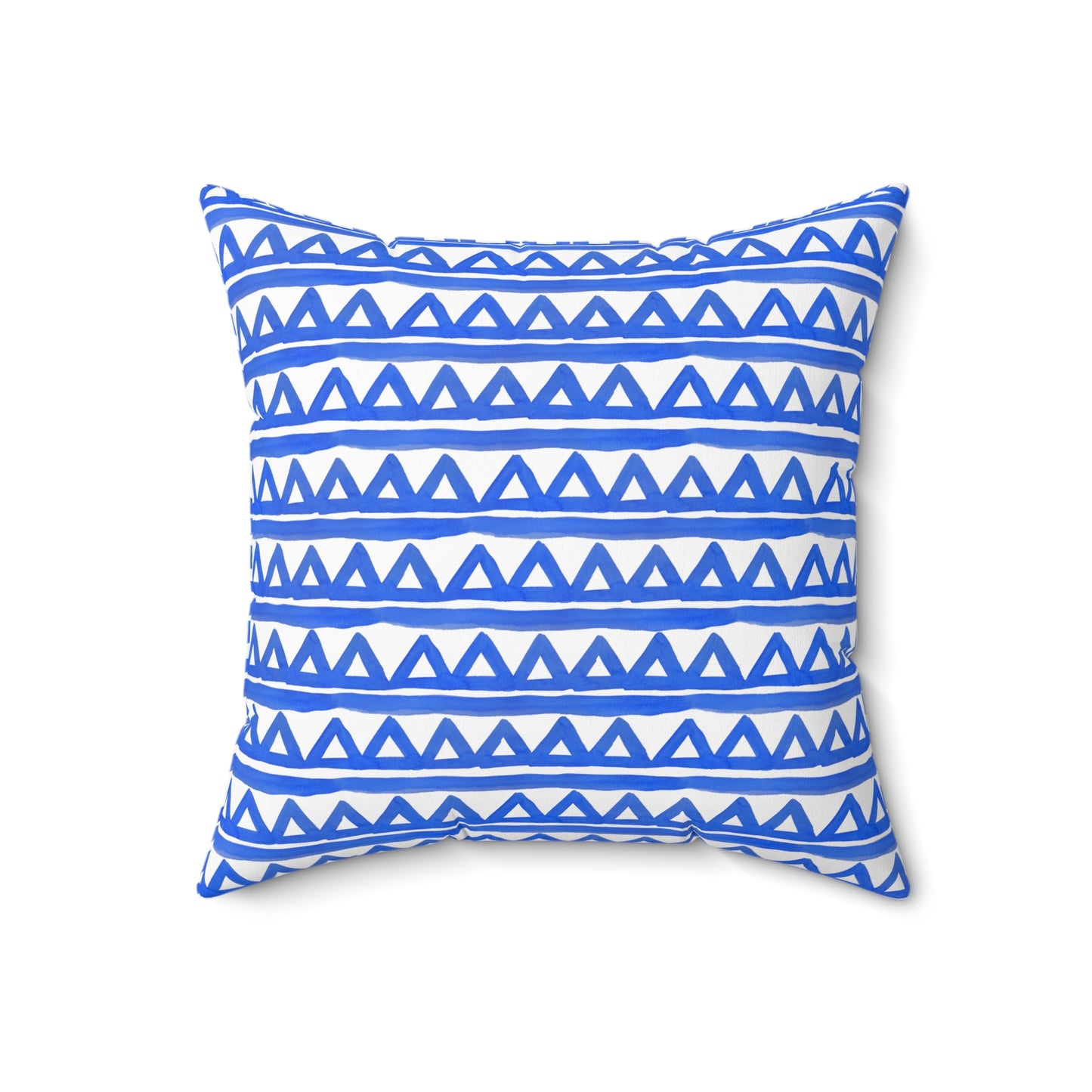 Blue Triangle Patterned - Indoor Square Pillow