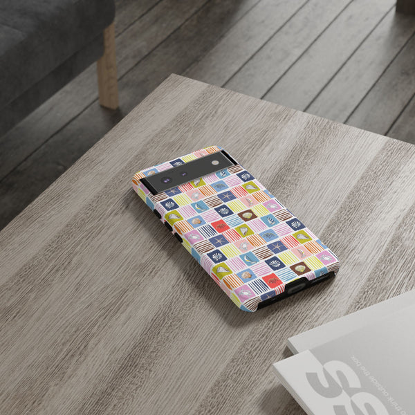 Colorful Seashells Sailboats and Starfish Summer Themed Phone Case