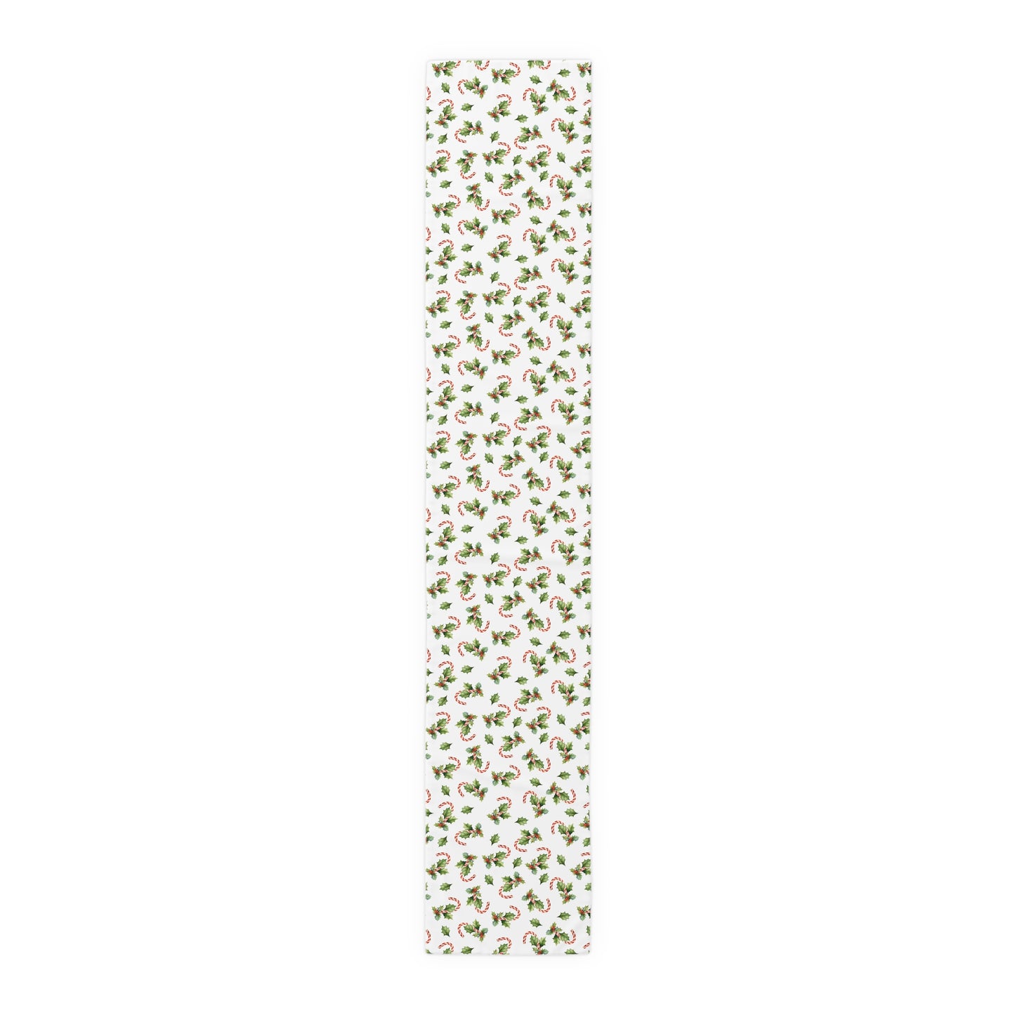Christmas Table Runner Featuring Holly & Candy Canes