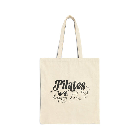 Pilates Is My Happy Hour Tote Bag - Eco-Friendly Gym Bag, Fitness Gift, Workout Accessory, Pilates Lover Tote, Everyday Carryall