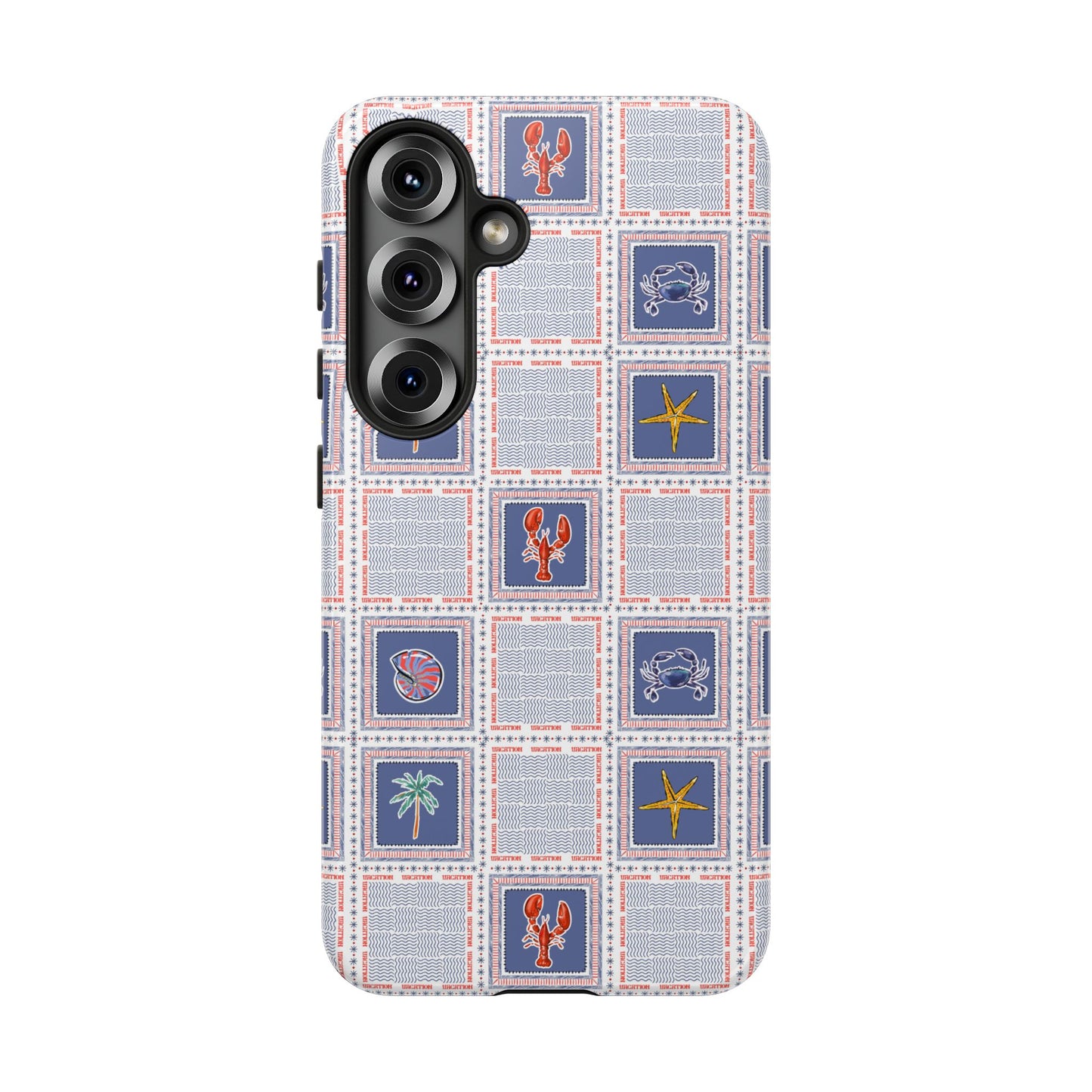Lobsters Sailboats Seashells - Cell Phone Tough Case