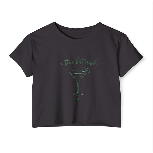 a tiny bit Irish Crop Top | Martini Shamrock St. Patrick's Day