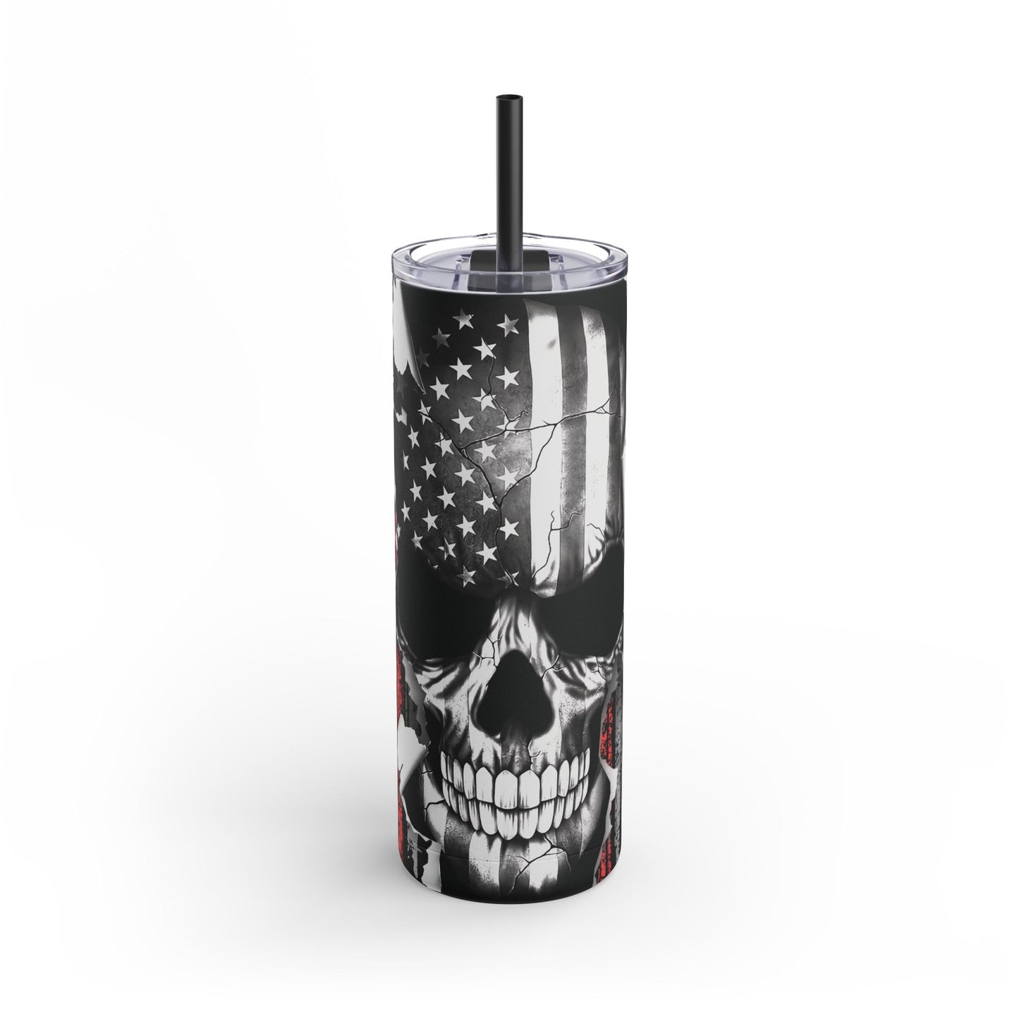 We The People 20oz Skinny Tumbler, 1776 Flag and Skull Tumbler