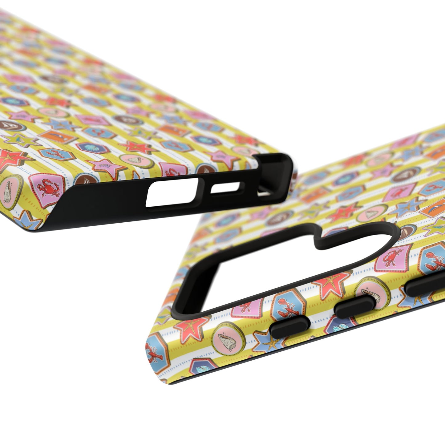 Yellow and White Striped Summer Themed Phone Case