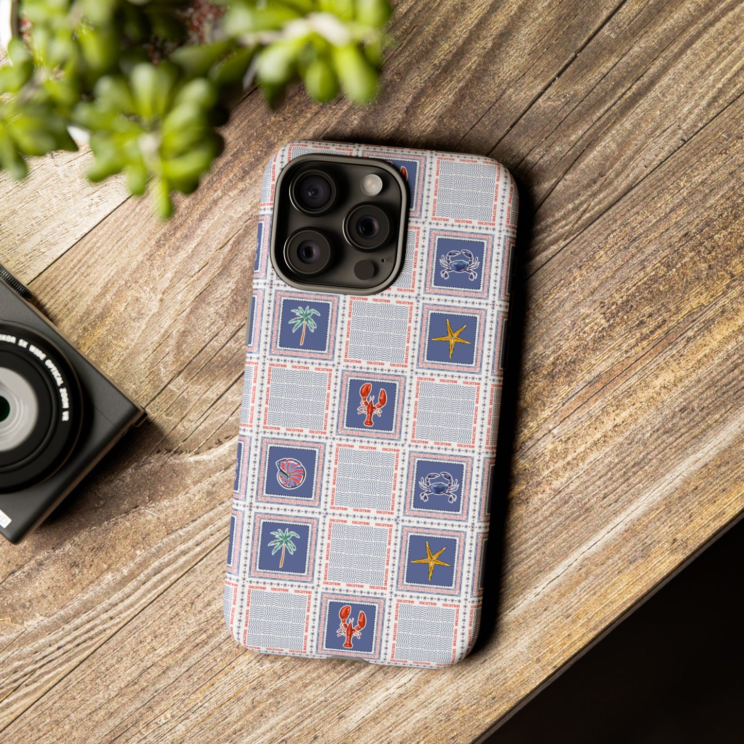 Lobsters Sailboats Seashells - Cell Phone Tough Case