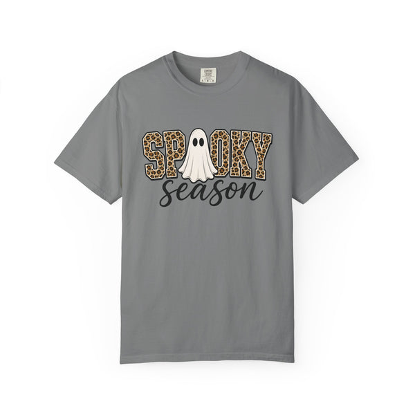 Spooky Season Leopard Print Ghost Halloween Graphic T-Shirt