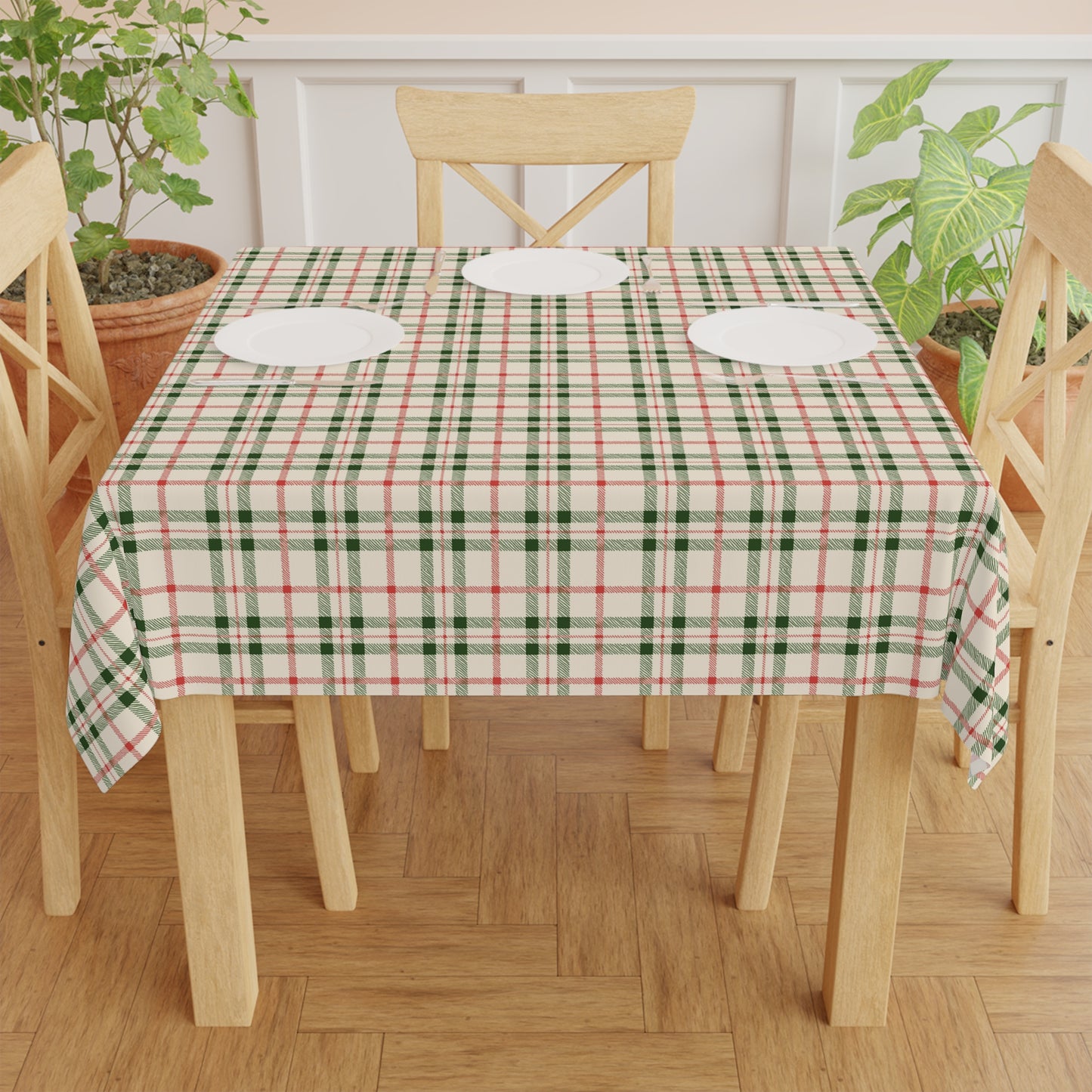 Christmas Plaid Square Tablecloth